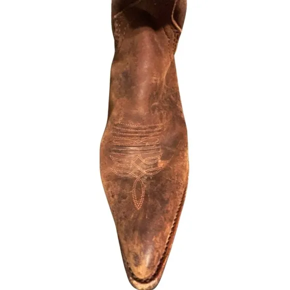 Justin boots womens tan leather embroidered L4966 western Gypsy cowgirl boot 10B