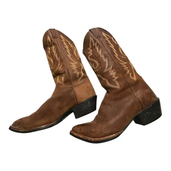 Justin boots womens tan leather embroidered L4966 western Gypsy cowgirl boot 10B
