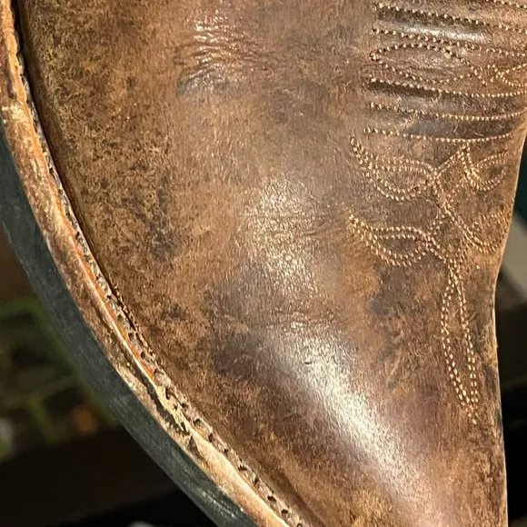 Justin boots womens tan leather embroidered L4966 western Gypsy cowgirl boot 10B
