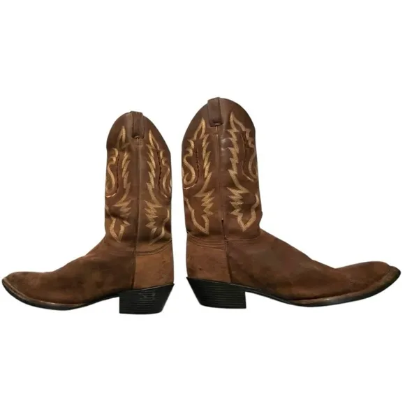 Justin boots womens tan leather embroidered L4966 western Gypsy cowgirl boot 10B