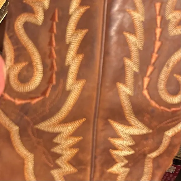 Justin boots womens tan leather embroidered L4966 western Gypsy cowgirl boot 10B