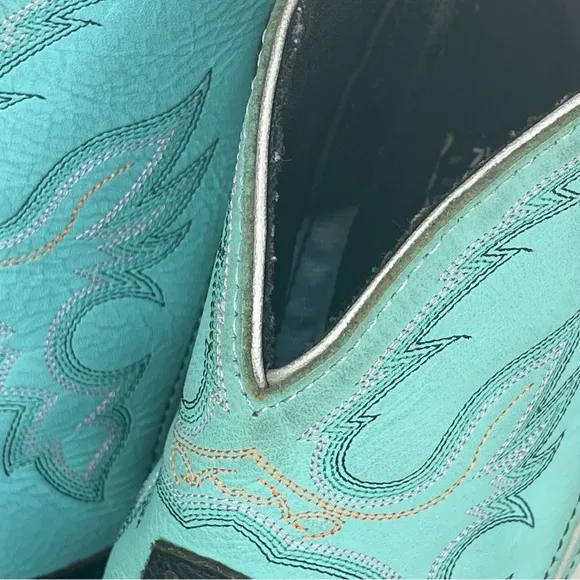 Justin Gypsy Gemma Western Boots Women’s 7.5B Black Turquoise Embroidered L9905