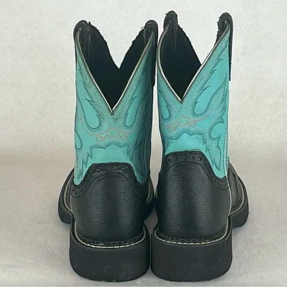 Justin Gypsy Gemma Western Boots Women’s 7.5B Black Turquoise Embroidered L9905