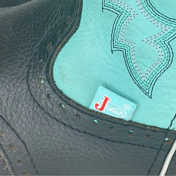 Justin Gypsy Gemma Western Boots Women’s 7.5B Black Turquoise Embroidered L9905
