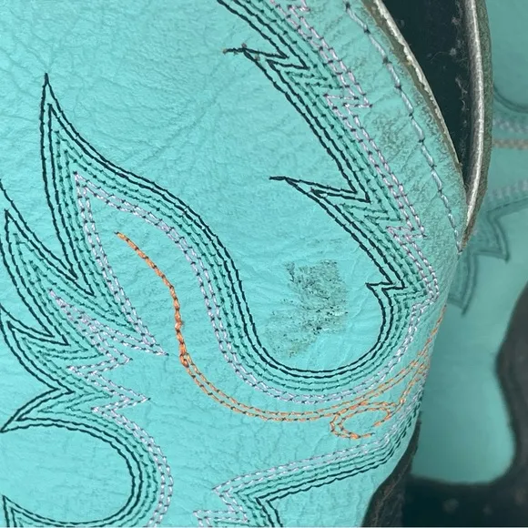 Justin Gypsy Gemma Western Boots Women’s 7.5B Black Turquoise Embroidered L9905