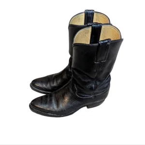 Justin Roper Black Cowboy Boots Size 6D Western