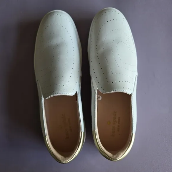 Kate Spade Azores Leather Slip-on Sneaker Shoes Women's 10 Preppy Classic Travel