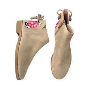 Kate Spade Belleville Suede Boho Embroidered Ankle Boots sz 8.5 NWOT