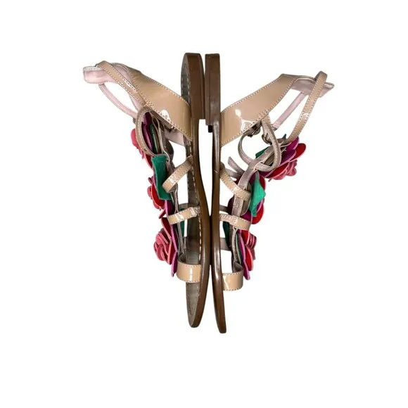 Kate Spade New York Columbus Flower Sandals Womens 6 Pink Leather Gladiator Boho