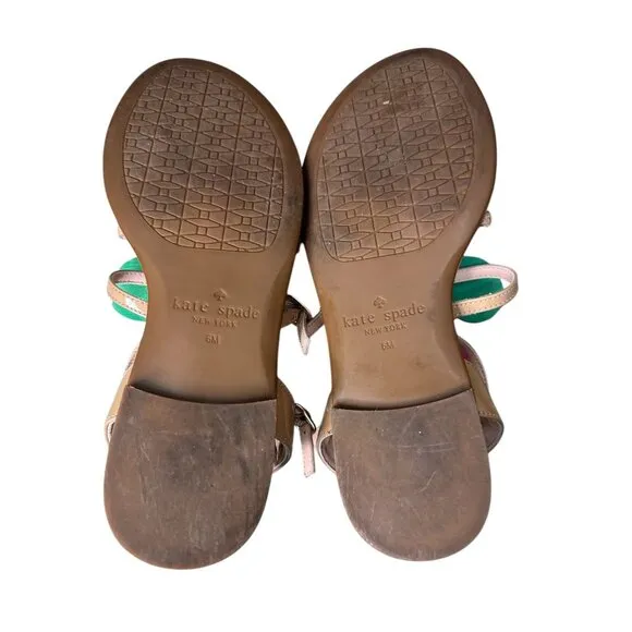 Kate Spade New York Columbus Flower Sandals Womens 6 Pink Leather Gladiator Boho