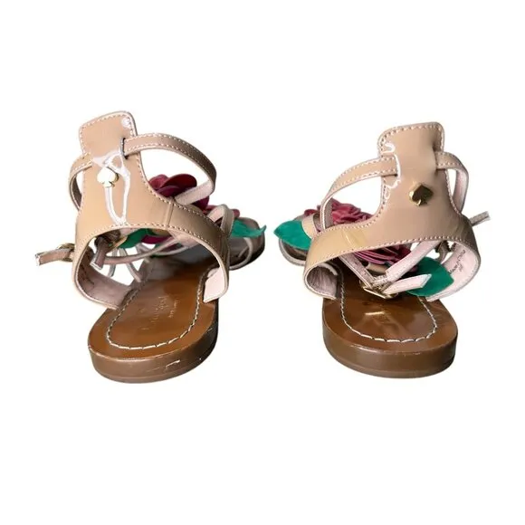 Kate Spade New York Columbus Flower Sandals Womens 6 Pink Leather Gladiator Boho