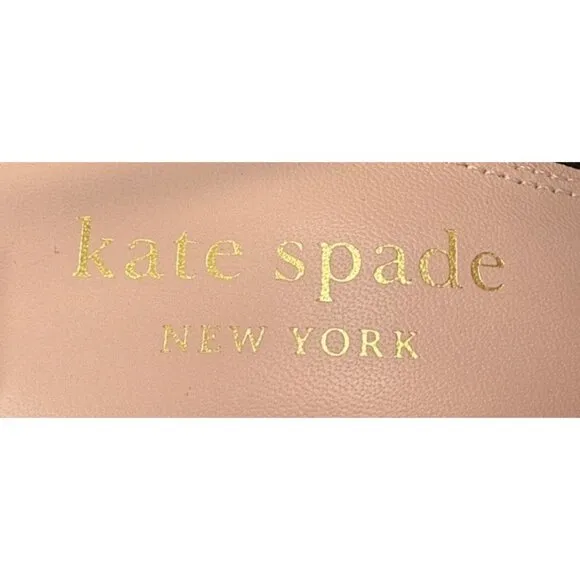 Kate Spade New York Women's Bowdie Sling Black Leather Heal Sling Size 10.5 B