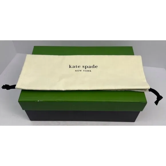 Kate Spade New York Women's Bowdie Sling Black Leather Heal Sling Size 10.5 B