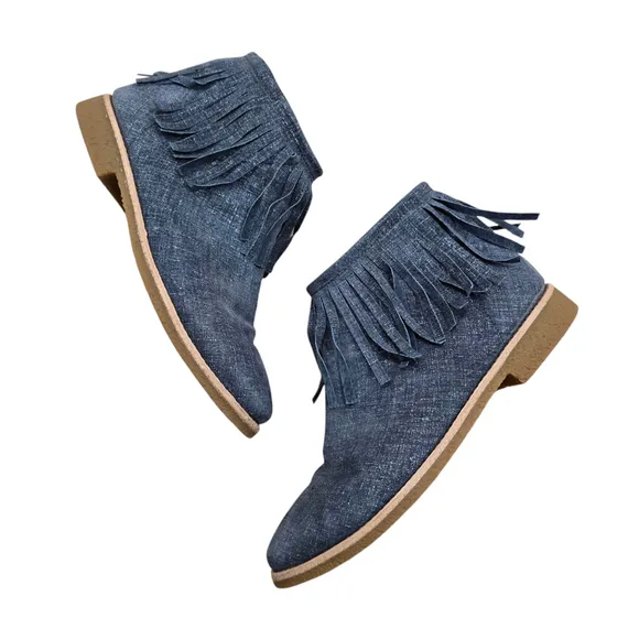 Kate Spade Women's Boots Size 9 Chambray Fringe Country Concert Boho