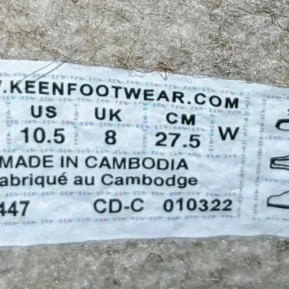 KEEN Mosey Derby Shoes Ivory Italian Wool Blend Hemp Laces Rubber Soles Sz 10.5