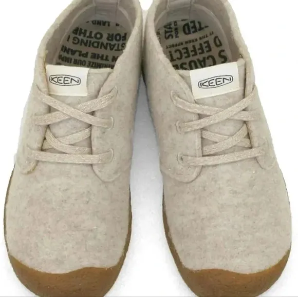 KEEN Mosey Derby Shoes Ivory Italian Wool Blend Hemp Laces Rubber Soles Sz 10.5