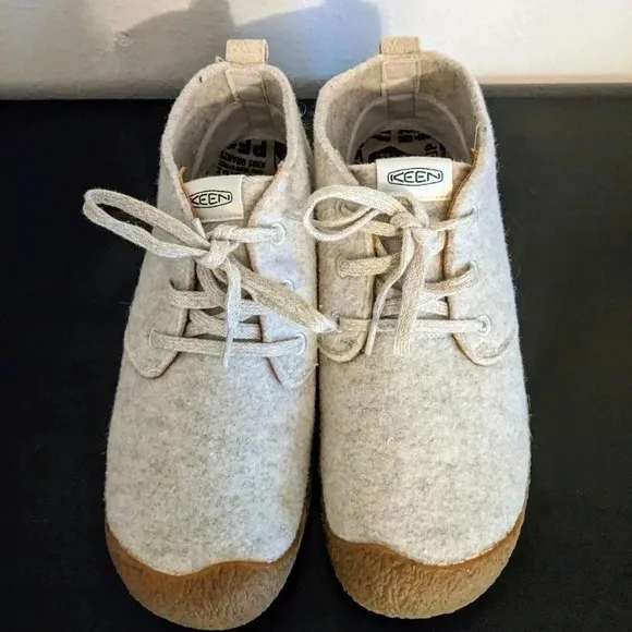 KEEN Mosey Derby Shoes Ivory Italian Wool Blend Hemp Laces Rubber Soles Sz 10.5