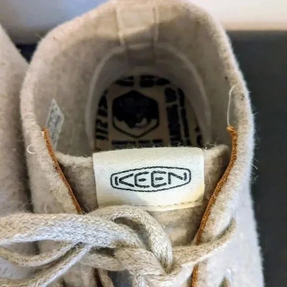 KEEN Mosey Derby Shoes Ivory Italian Wool Blend Hemp Laces Rubber Soles Sz 10.5