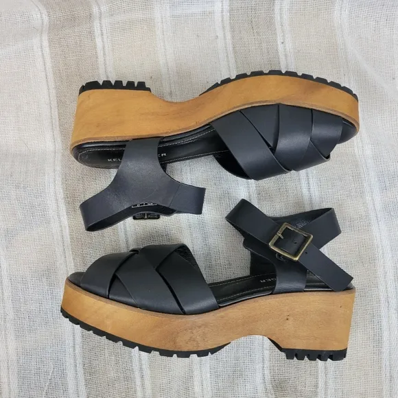 Kelsi Dagger Brooklyn Webster Platform Sandals Black Size 8.5 Anthropologie