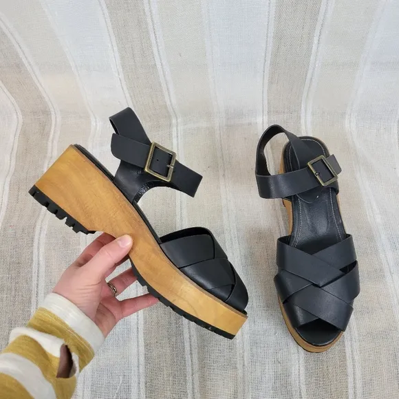 Kelsi Dagger Brooklyn Webster Platform Sandals Black Size 8.5 Anthropologie