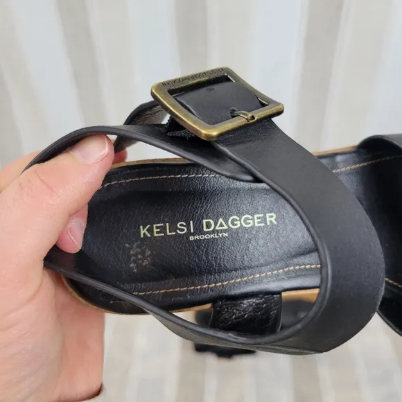 Kelsi Dagger Brooklyn Webster Platform Sandals Black Size 8.5 Anthropologie