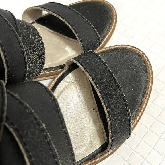 Kelsi Dagger Brooklyn Grant Sandals Heels Distressed Leather Size 8
