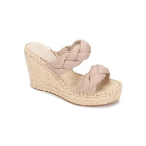 KENNETH COLE NEW YORK Womens Beige 1-1/2&quot; Platform Olivia Sandals Shoes 6.5 M