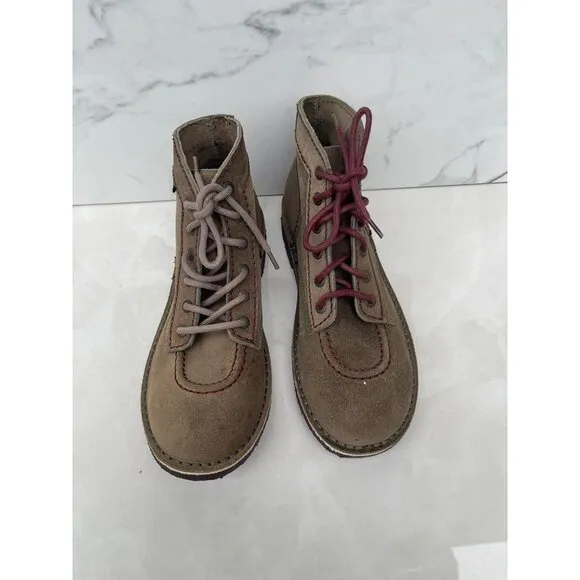 Kickers Mens Vintage Style Casual Ankle Boots Taupe Size 41