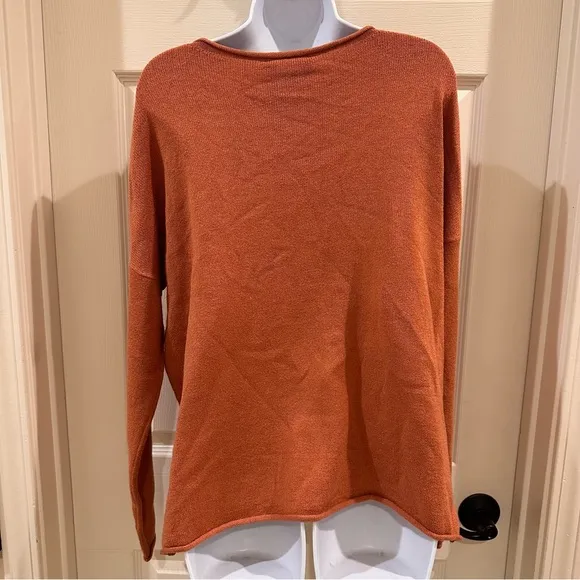 Kittenish “Hello Beautiful” Oversized Rust Orange Sweater