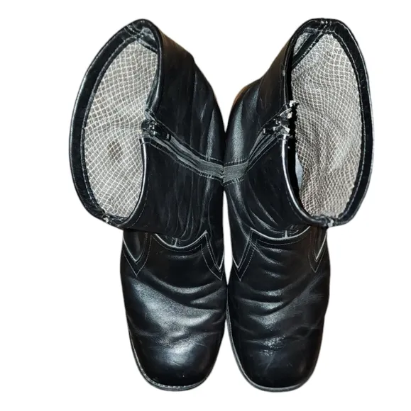 KNAPP Vintage Barn Boots Black Leather Side Zip Men's Size 11 E Wide
