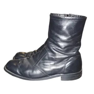 KNAPP Vintage Barn Boots Black Leather Side Zip Men's Size 11 E Wide