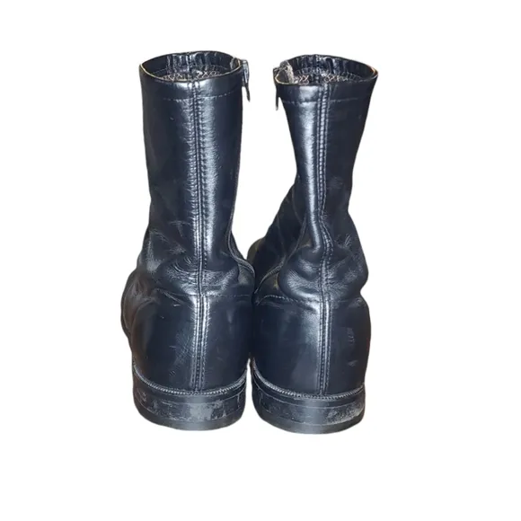 KNAPP Vintage Barn Boots Black Leather Side Zip Men's Size 11 E Wide