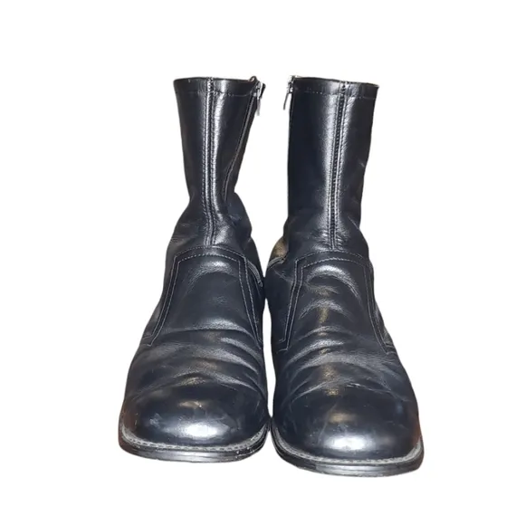 KNAPP Vintage Barn Boots Black Leather Side Zip Men's Size 11 E Wide