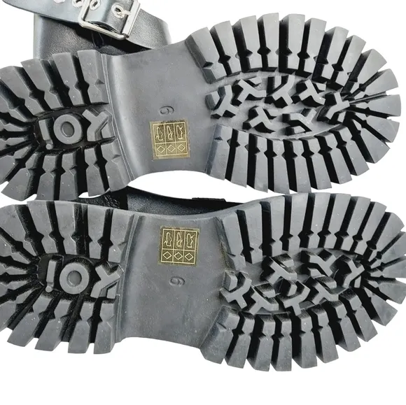 KOI Hot Topic Chunky Platform Sandals Black Buckle 90's Grunge Gothic Size 9 NEW