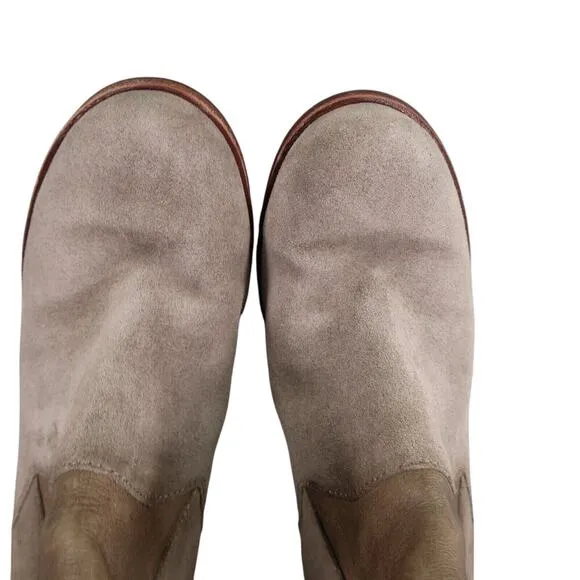Kork Ease Shoes Womens 10 Booties Fashion Leather Suede Cuban Heel Comfort Taupe