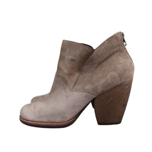 Kork Ease Shoes Womens 10 Booties Fashion Leather Suede Cuban Heel Comfort Taupe
