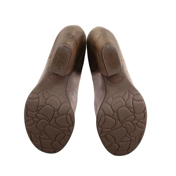 Kork Ease Shoes Womens 10 Booties Fashion Leather Suede Cuban Heel Comfort Taupe