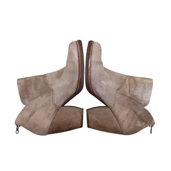 Kork Ease Shoes Womens 10 Booties Fashion Leather Suede Cuban Heel Comfort Taupe