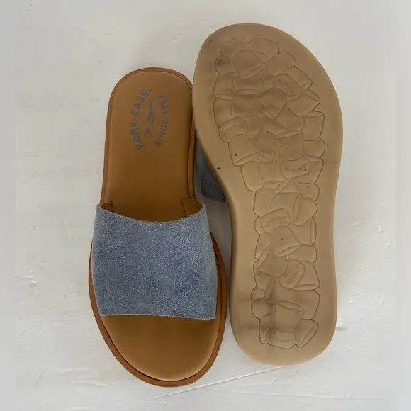 Kork Ease Women's Slip On Sandals Size 6 M Suede Blue Summer Boho Casual Comfort