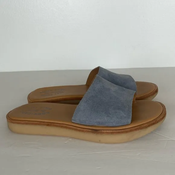 Kork Ease Women's Slip On Sandals Size 6 M Suede Blue Summer Boho Casual Comfort