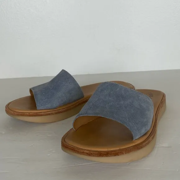 Kork Ease Women's Slip On Sandals Size 6 M Suede Blue Summer Boho Casual Comfort