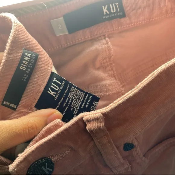 KUT FROM THE KLOTH Dusty Rose Corduroy Pants