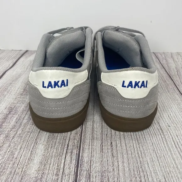 Lakai Cambridge Skateboard Shoes Light Gray Suede Mesh Gum Sole Mens Size 12