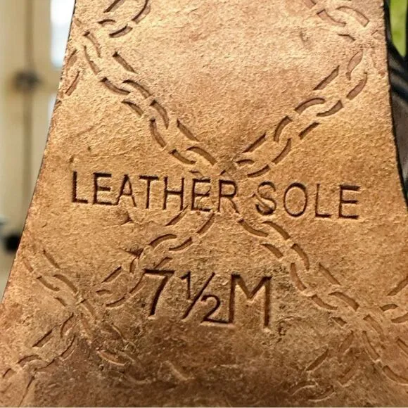 L.A.M.B. Y2K 90s Bernadette Leather Sandals Wedges Heels Size 7.5