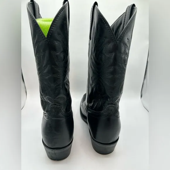 Laredo Boots 4240 Paris Lea Vamp Fox &amp; Front Shaft Cowboy Black Leather Sz 9
