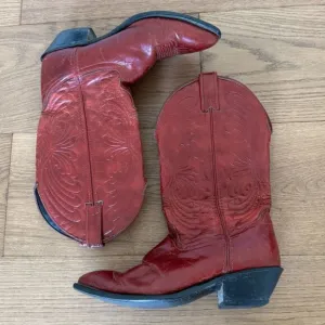 Laredo Vintage Ladies Western Cowboy Boots - Red - Size 7.5