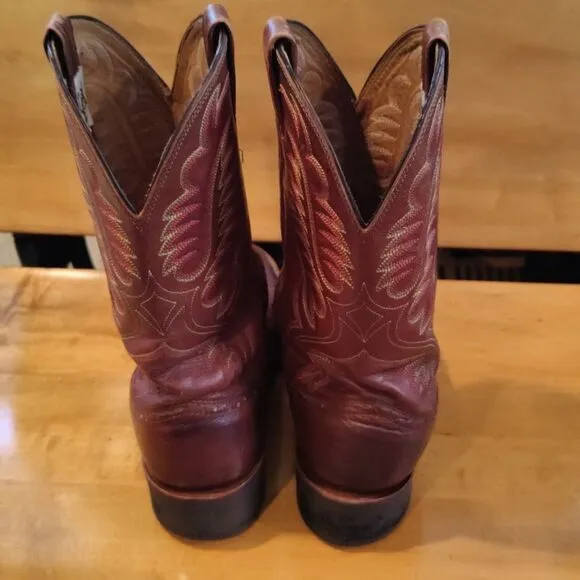 Larry Mahan ostrich quill Men's size 8.5 D brown