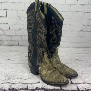 Larry Mahan Boots Ringtail Lizard Vintage Womens 6 (260) B3N Western Point Toe