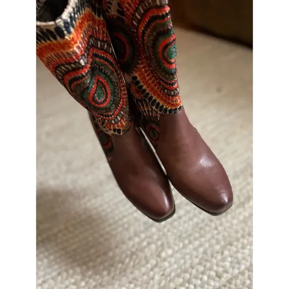 L'ARTISTE‎  Boot US Size | 7.5 Beautiful Patterned  Boho / Western Style Brown