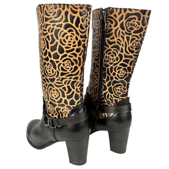 L’Artiste‎ by Spring Step | Boho Flower Leather Boots | Women Size 36 | US 5.5-6